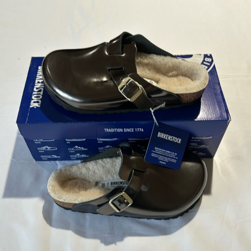 Birkenstock Boston BS Metallic Anthracite US 5